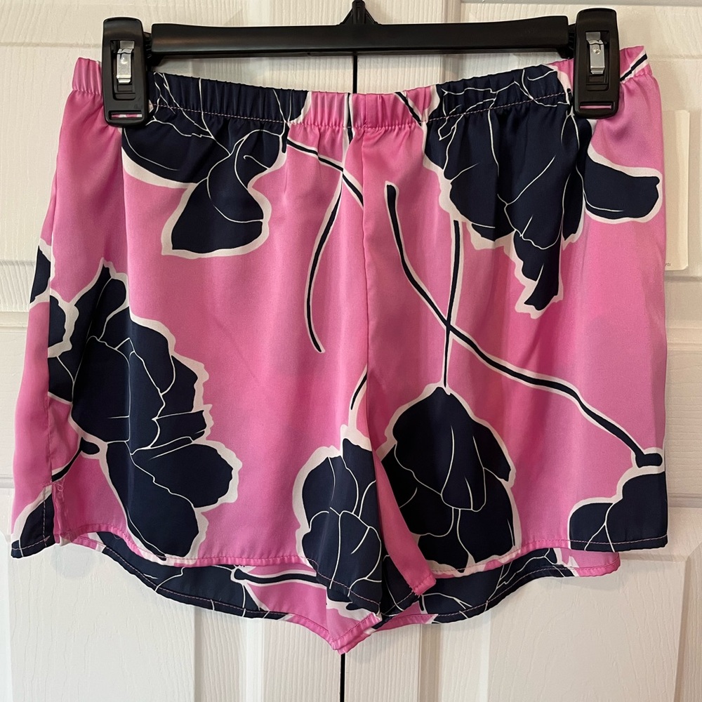 Stars Above High-Waist Shorts Sleepwear Pink & Navy Blue Floral